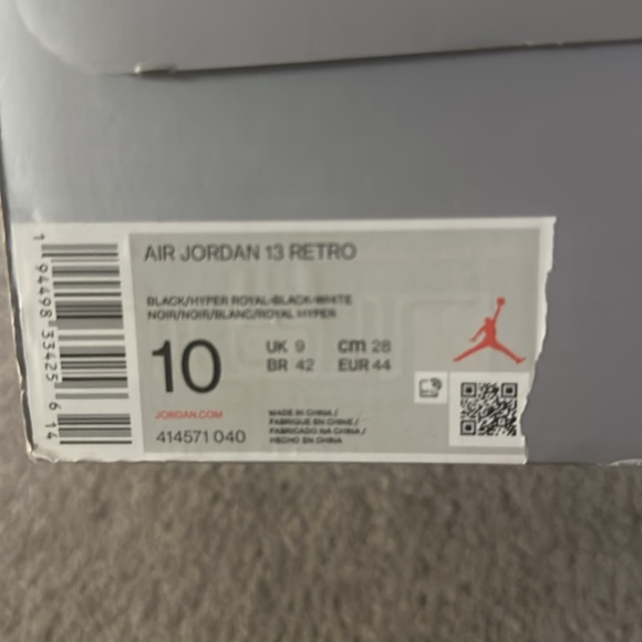 Worn once excellent condition size 10 black an blue 13s retro - Picture 5 of 6